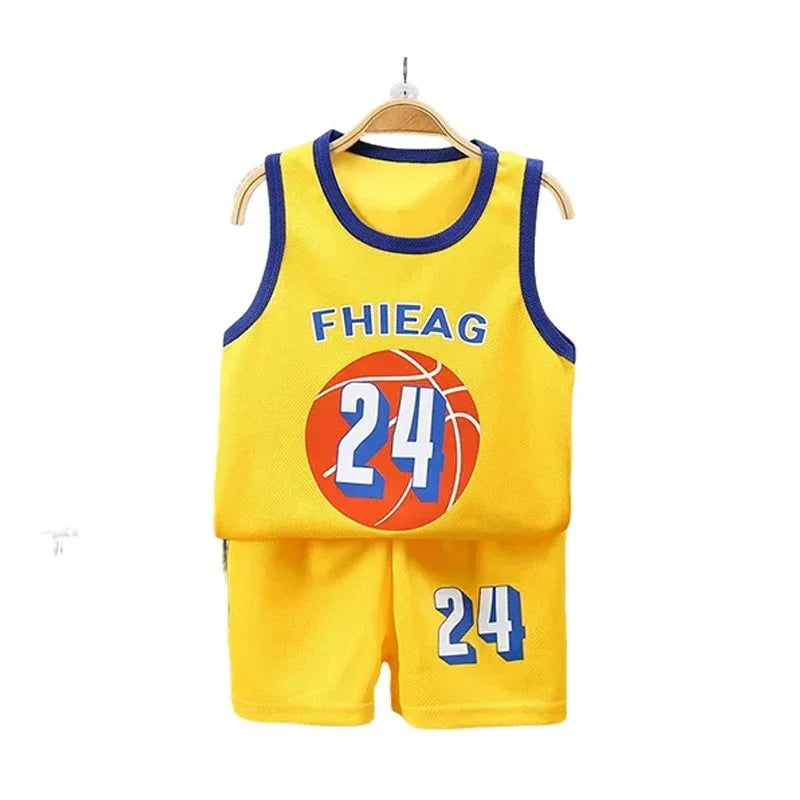 Children Sets Summer Sleeveless Basketball T-shirts Shorts for Children Clothing Quick-drying Sport Tank Tops Kids Clothes