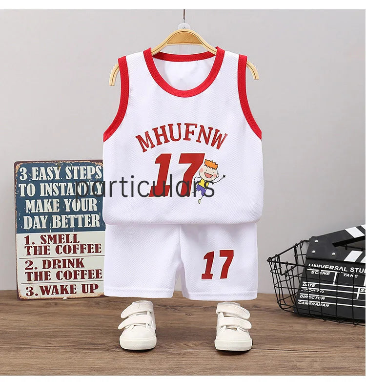 Children Sets Summer Sleeveless Basketball T-shirts Shorts for Children Clothing Quick-drying Sport Tank Tops Kids Clothes